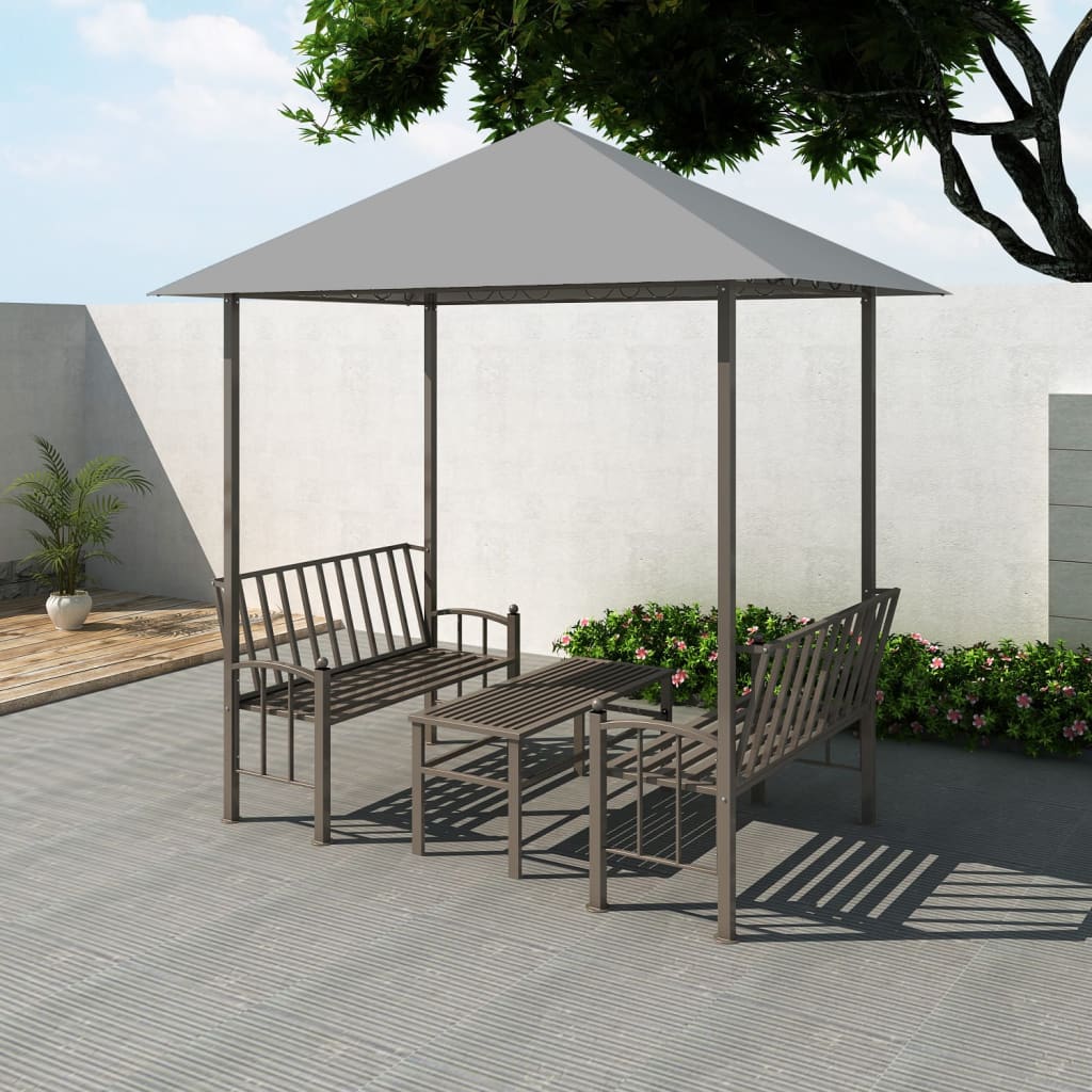 vidaXL Gartenpavillon mit Tisch und Bänken 2,5x1,5x2,4 m Anthrazit