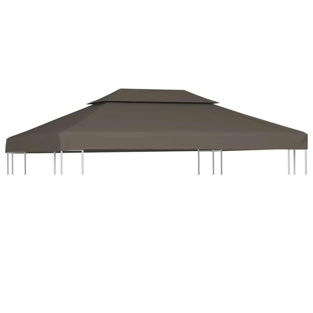 Pavillon-Dachplane mit Kaminabzug 310 g/m² 4×3 m Taupe