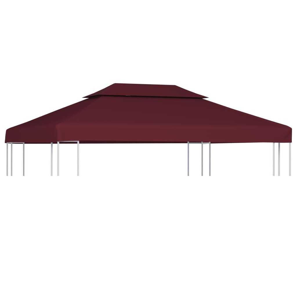 Pavillon-Dachplane mit Kaminabzug 310 g/m² 4×3 m Weinrot kaufen