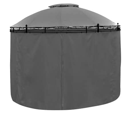 vidaXL Pavilion cu perdele, antracit, 3,5 x 2,7 m, rotund