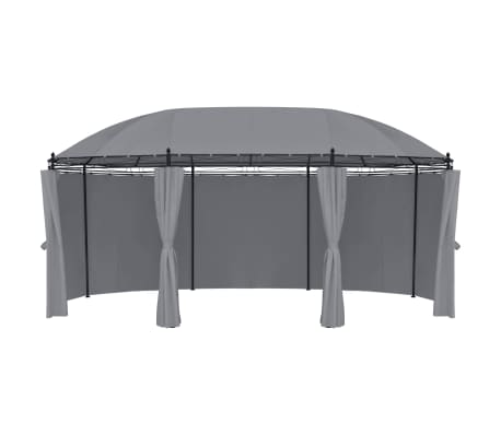 vidaXL Pavėsinė su užuolaidomis, antracito sp., 530x350x265cm