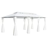 vidaXL Pavillon mit Vorhängen 600 x 298 x 270 cm Weiß