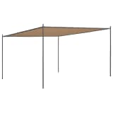 vidaXL Gazebo com teto plano 4x4x2,4 m bege
