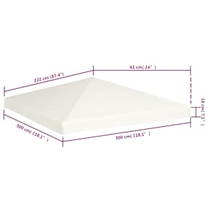 Náhradní střecha na altán 310 g/m² 3 x 3 m krémově bílá - obrázek 6