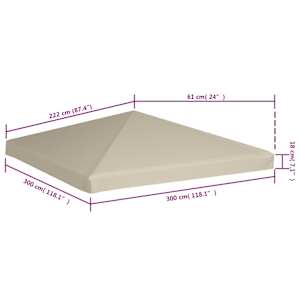 Náhradní střecha na altán 310 g/m² 3x3 m béžová - obrázek 6