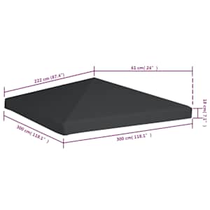 Náhradní střecha na altán 310 g/m² 3x3 m šedá - obrázek 6
