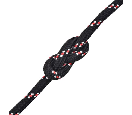 vidaXL Marine Rope Polypropylene 16 mm 50 m Black