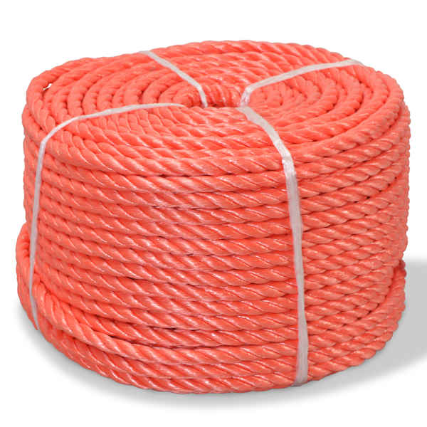 vidaXL punutud paadik&ouml;is pol&uuml;prop&uuml;leenist 10 mm, 500 m, oranž