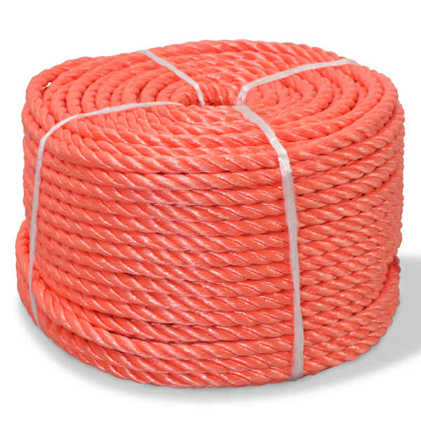 vidaXL punutud paadik&ouml;is pol&uuml;prop&uuml;leenist 12 mm, 500 m, oranž