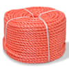 vidaXL punutud paadik&ouml;is pol&uuml;prop&uuml;leenist 14 mm, 100 m, oranž