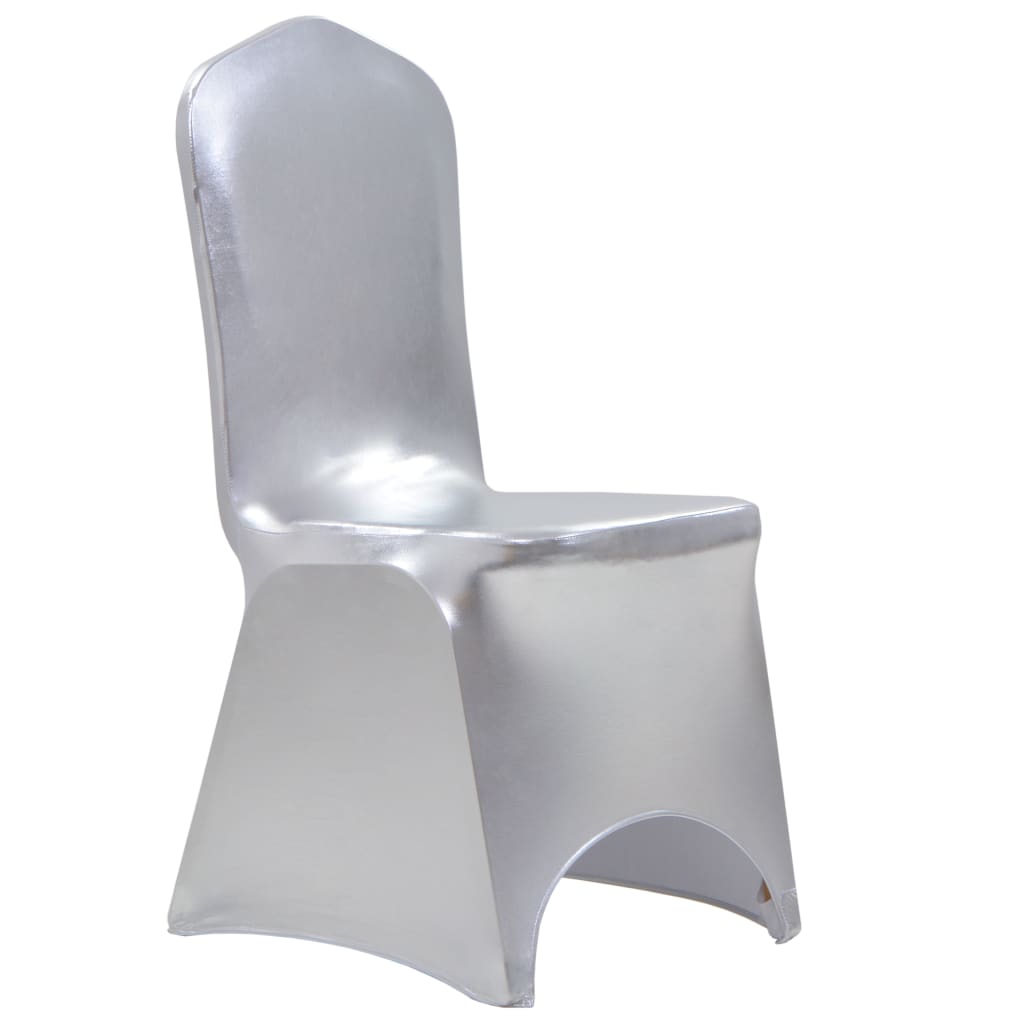 vidaXL Huse elastice pentru scaun, 6 buc., argintiu vidaXL
