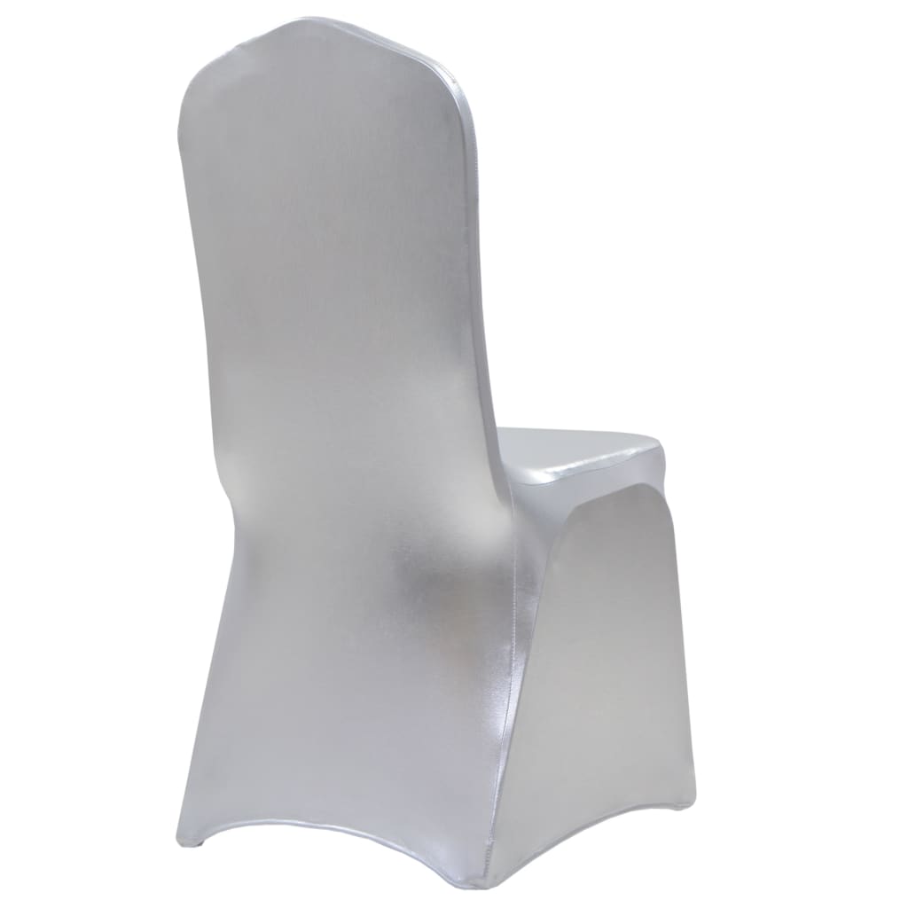 vidaXL Fundas de silla elásticas 4 unidades plateado