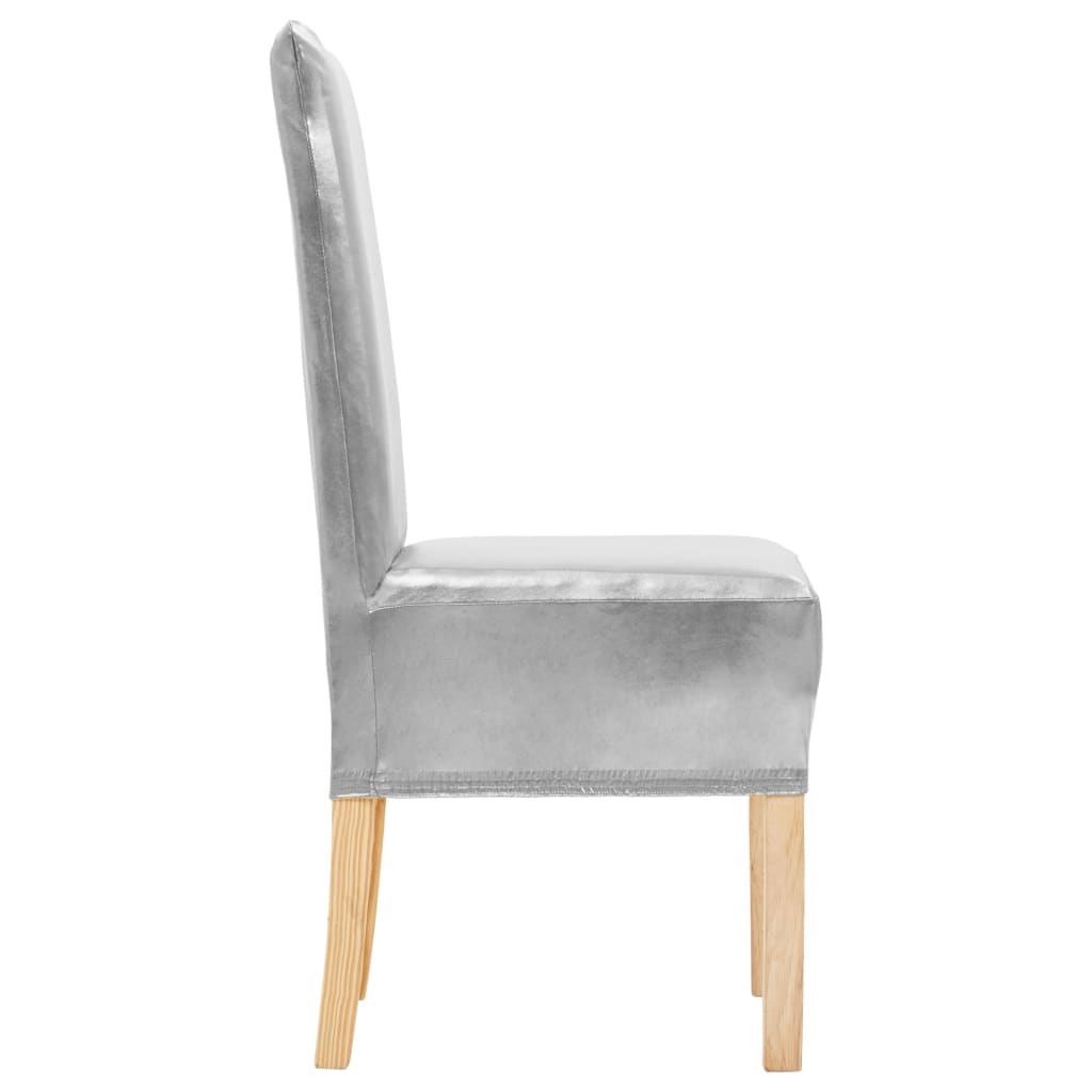 vidaXL Huse de scaun elastice drepte, 4 buc, argintiu