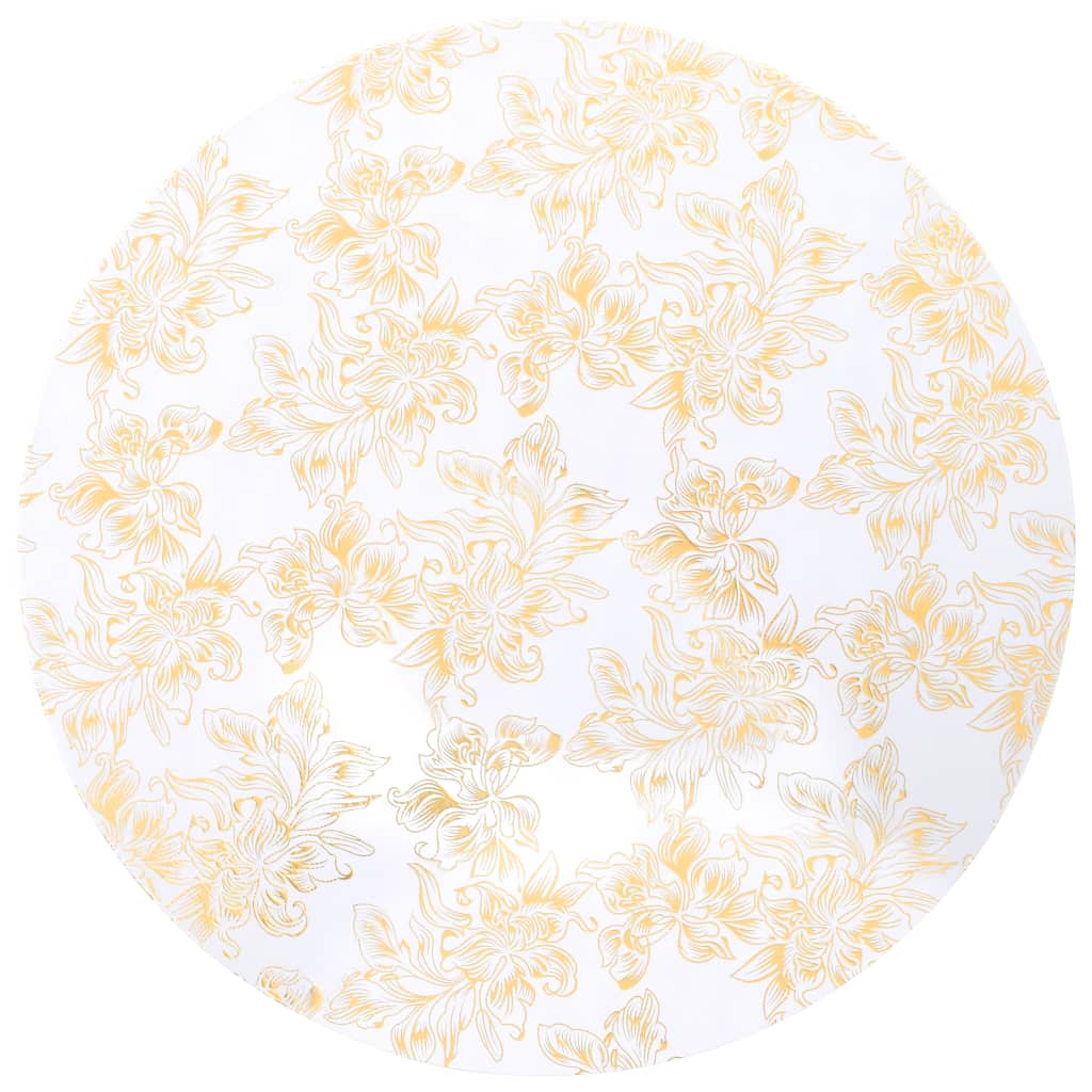 

vidaXL 2 st Tafelhoezen stretch 70 cm wit met gouden opdruk
