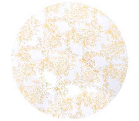 vidaXL 2 st Tafelhoezen stretch 80 cm wit met gouden opdruk