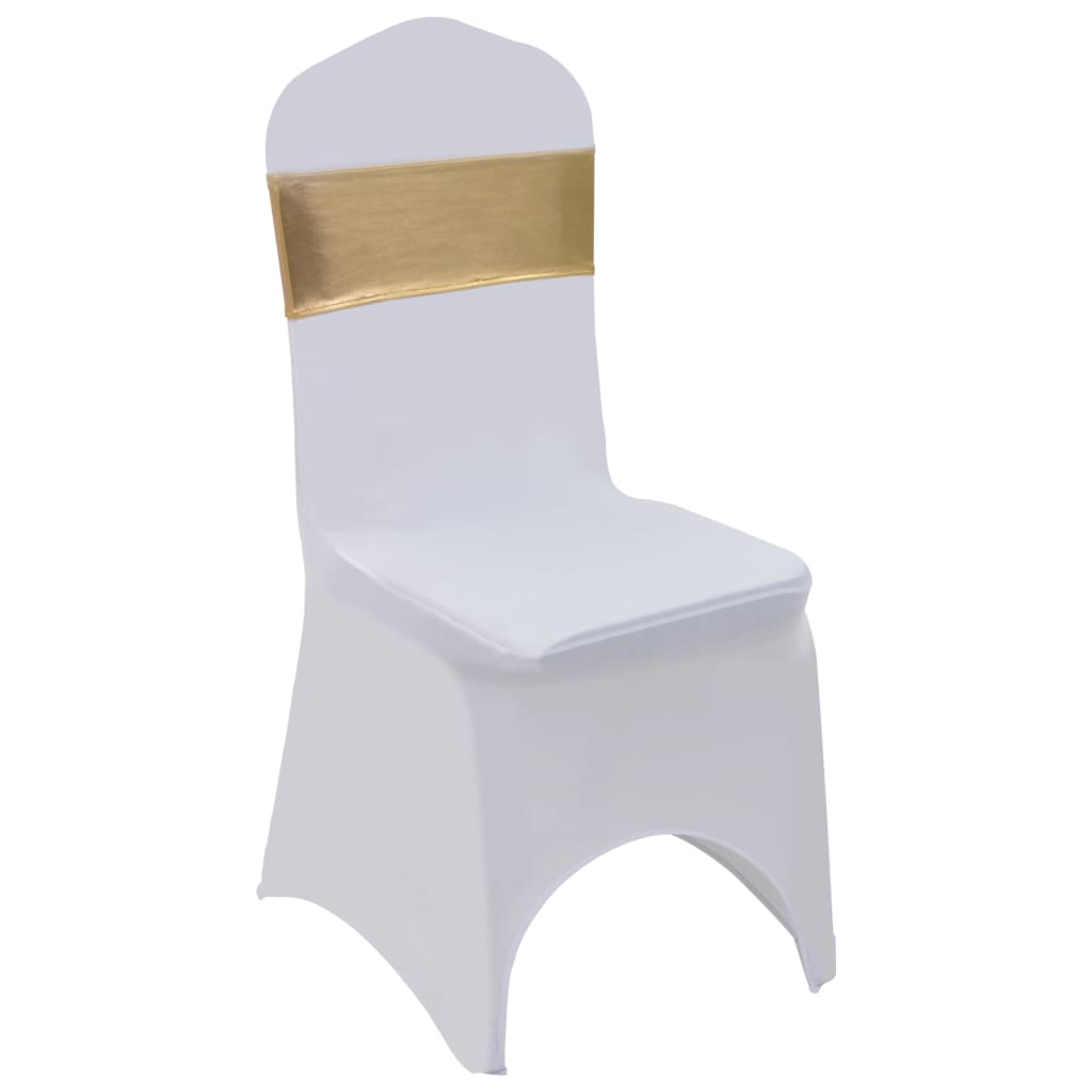  Elastické stuhy na stoličku s diamantovou sponou 25 ks zlaté