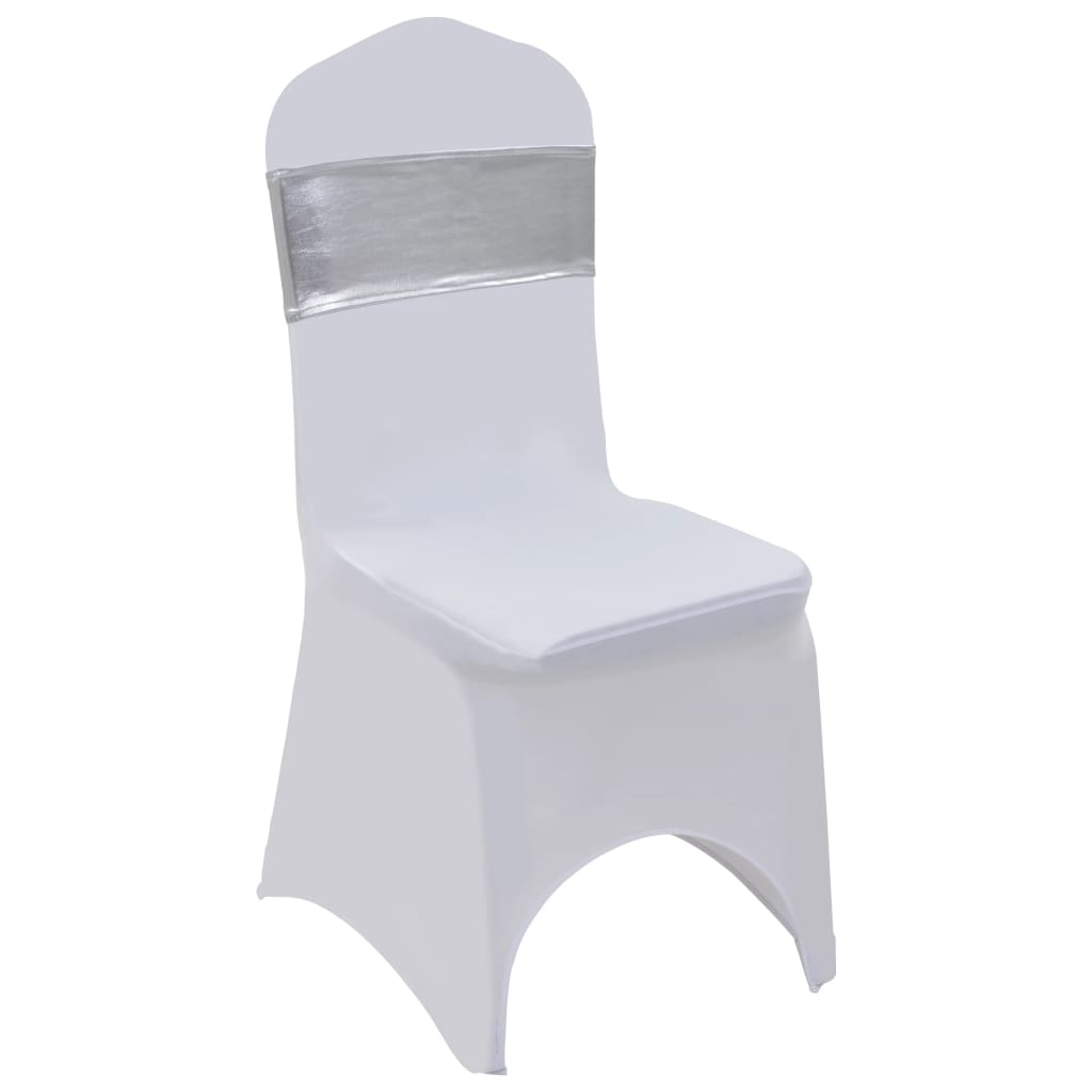 vidaXL Fundă de scaun elastică, 25 buc, cataramă cu diamante, argintiu