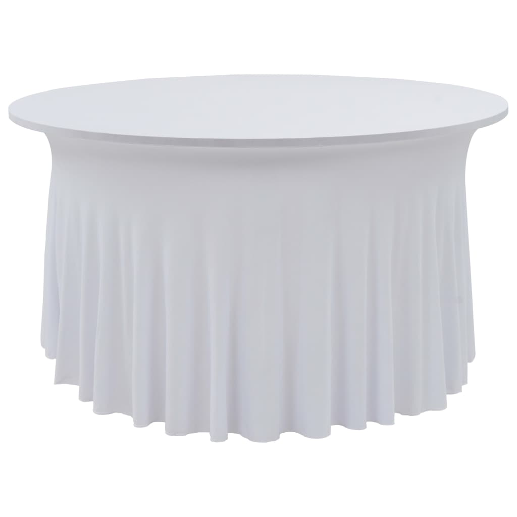 vidaXL Nappes élastiques de table avec jupon 2 pcs 180x74 cm Blanc