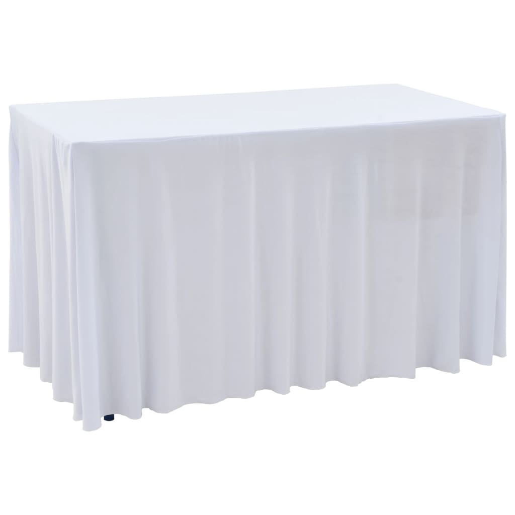 Rastezljive navlake za stol 2 kom duge 120 x 60,5 x 74 cm bijele Dom i vrt Naručite namještaj na deko.hr