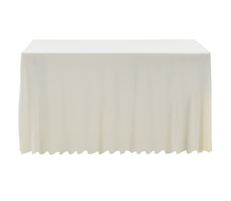 vidaXL Fundas elásticas de mesa 2 uds con falda 120x60,5x74 cm crema