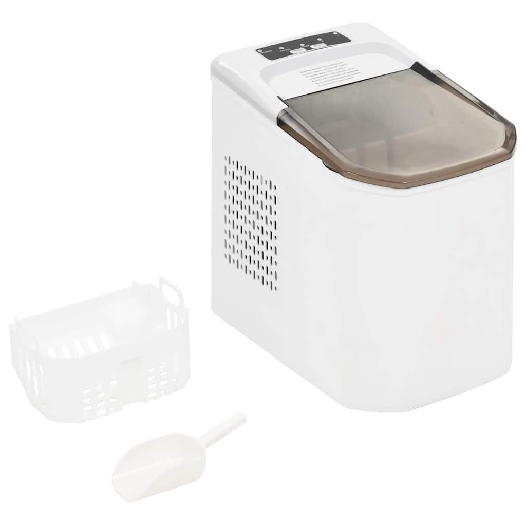 vidaXL Aparat de făcut cuburi de gheață, alb, 1,4 L, 15 kg / 24 h