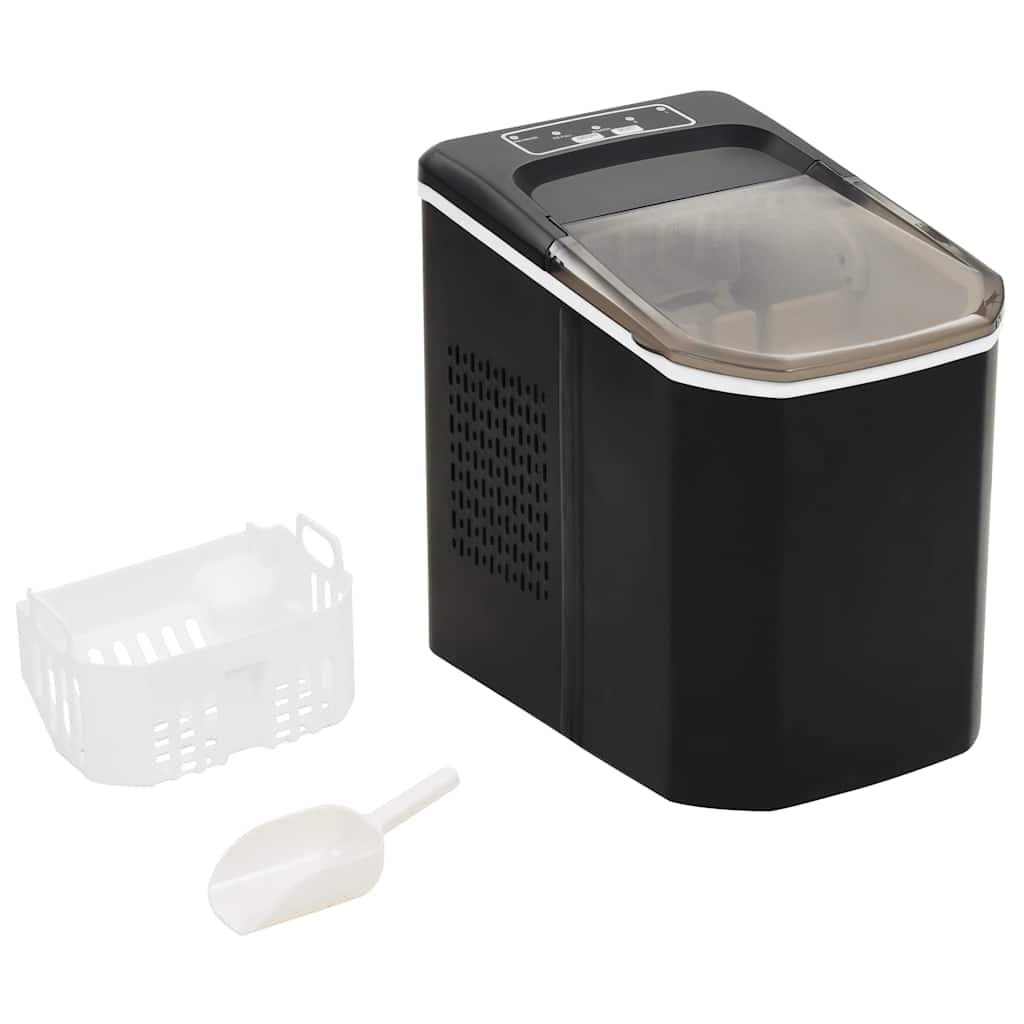 vidaXL Aparat de făcut cuburi de gheață, negru 1,4 L, 15 kg / 24 h