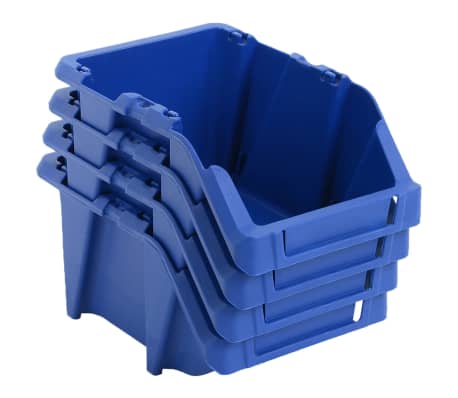 vidaXL Contenedores almacenaje apilables 103x165x76 mm azul 250 uds
