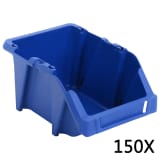 vidaXL Skladalni zaboji za shranjevanje 150 kosov 125x195x90 mm modri