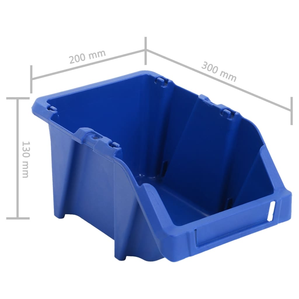 50 db kék színű rakásolható tárolódoboz 200 x 300 x 130 mm 