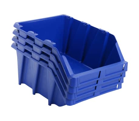 vidaXL Bac de rangement empilable 15 pcs 310x490x195 mm Bleu