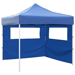 Skládací stan se 2 stěnami 3 x 3 m modrý - obrázek 1