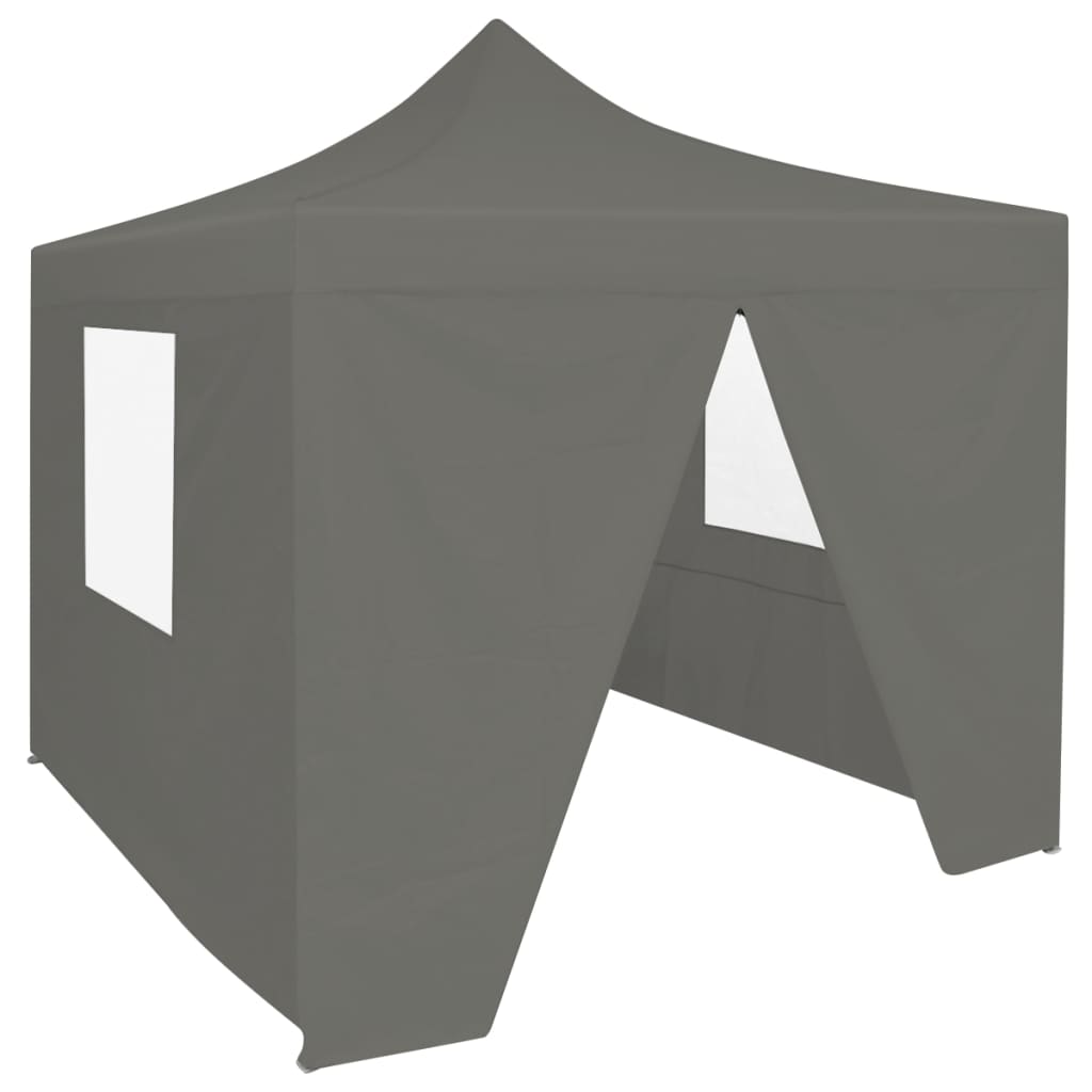 #2 - vidaXL foldbart festtelt pop-up med 4 sidevægge 3 x 3 m antracitgrå