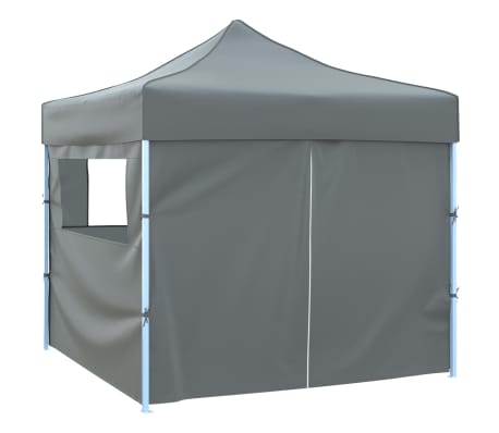 vidaXL Skládací party stan se 4 bočními stěnami 3 x 3 m antracitový