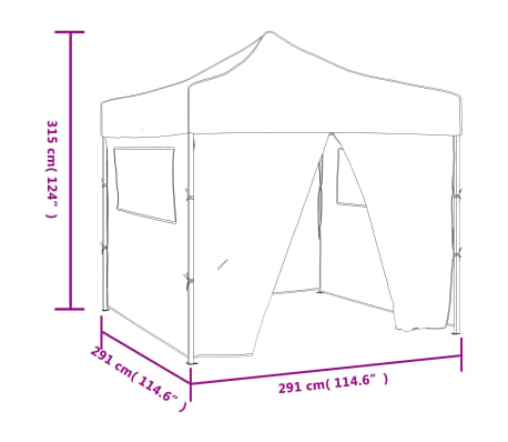 Handla vidaXL Pop Up hopfällbart partytält med 4 sidoväggar vidaXL Pop Up hopfällbart partytält med 4 sidoväggar 3x3 m