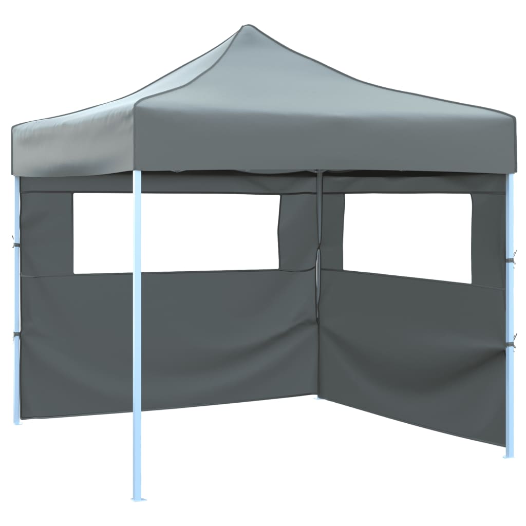 vidaXL Tente de r&eacute;ception escamotable avec 2 parois 3x3 m Anthracite