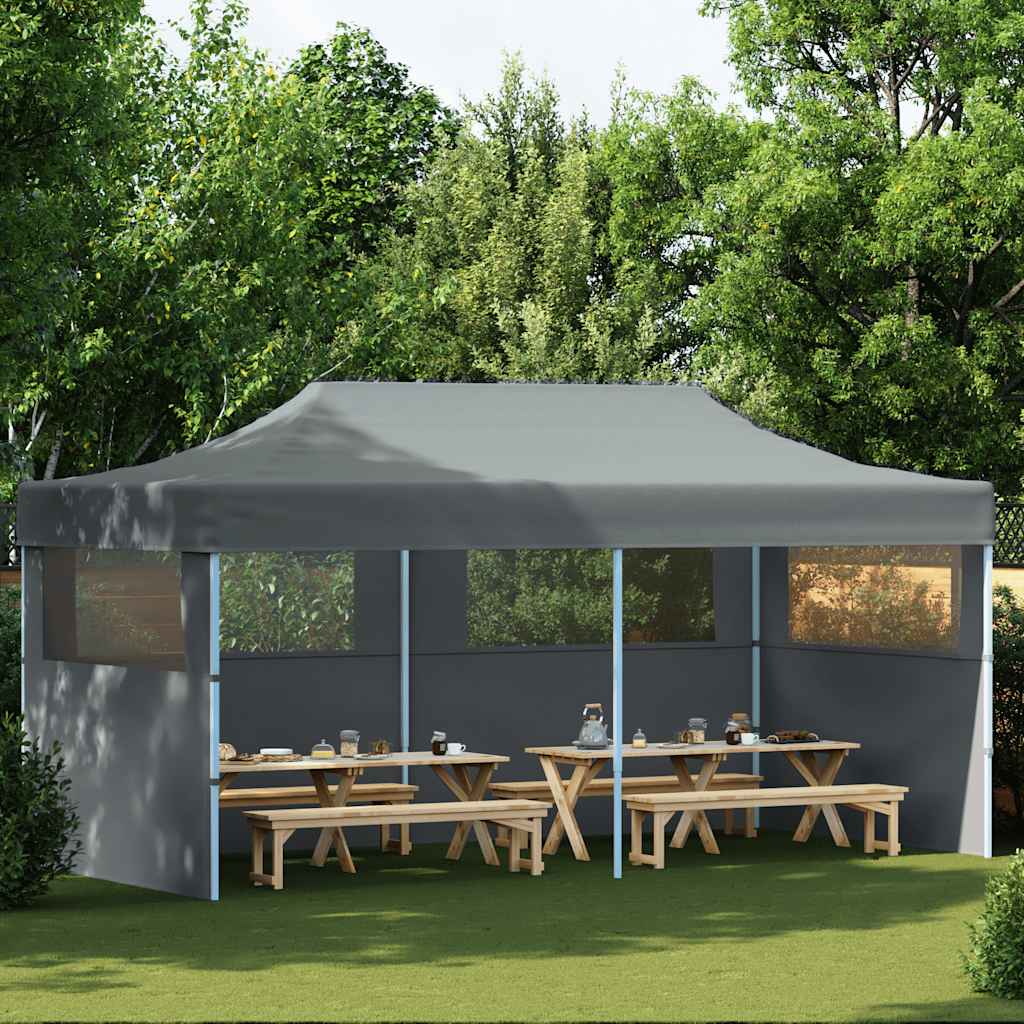 vidaXL Pop-Up Partyzelt mit Seitenwänden Faltbar 3 x 6 m Anthrazit