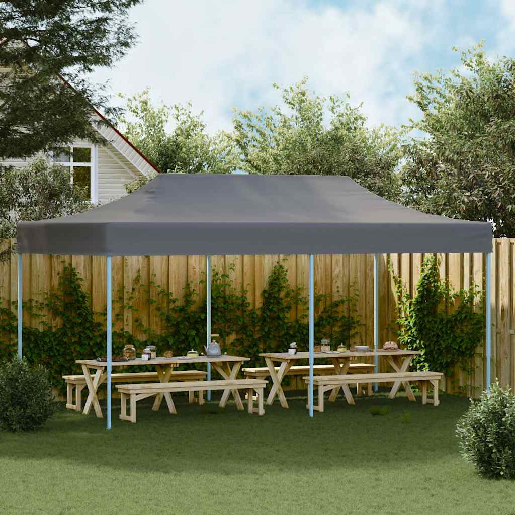 Skladací párty stan 3x6 m antracitový 44967