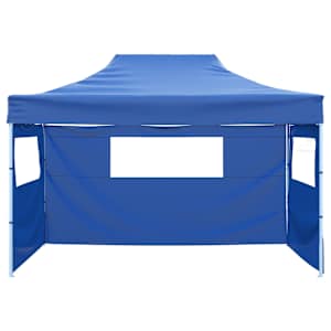 Skládací stan se 3 stěnami 3 x 4,5 m modrý - obrázek 2