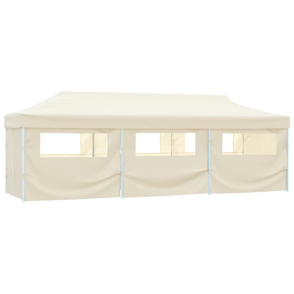 vidaXL kokkupandav pop-up peotelk 8 k&uuml;lgseinaga, 870x291x315 cm, kreemjas