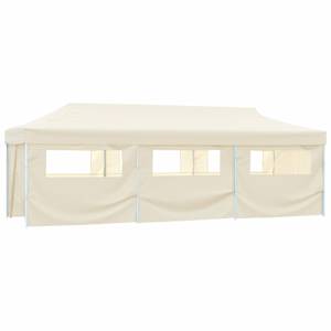 Skládací nůžkový party stan s 8 bočními stěnami 870x291x315 cm krémový - obrázek 2
