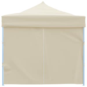 Skládací nůžkový party stan s 8 bočními stěnami 870x291x315 cm krémový - obrázek 4