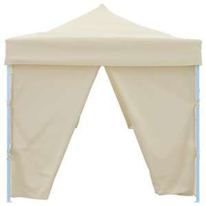 Skládací nůžkový party stan s 8 bočními stěnami 870x291x315 cm krémový - obrázek 6