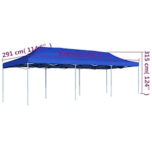 Skládací nůžkový party stan 3 x 9 m modrý - obrázek 9