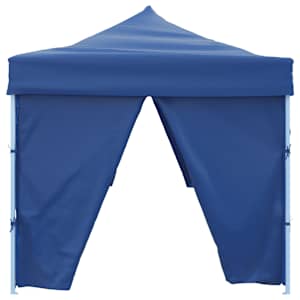 Skládací nůžkový party stan s 8 bočními stěnami 870x291x315 cm modrý - obrázek 4