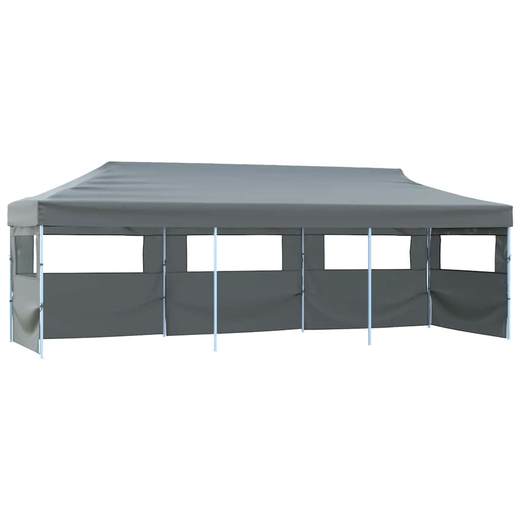 vidaXL Skládací nůžkový stan s 5 bočními stěnami 870x291x315 cm antracitový