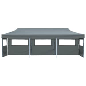 Skládací nůžkový stan s 5 bočními stěnami 870x291x315 cm antracitový - obrázek 2