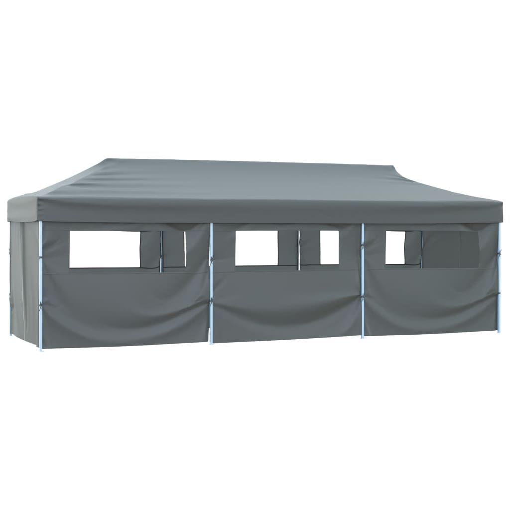 vidaXL Skládací nůžkový stan s 8 bočními stěnami 870x291x315 cm antracitový