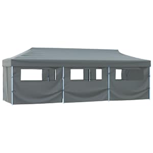 Skládací nůžkový stan s 8 bočními stěnami 870x291x315 cm antracitový