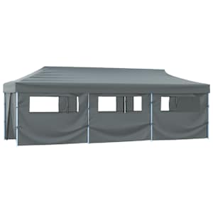 Skládací nůžkový stan s 8 bočními stěnami 870x291x315 cm antracitový - obrázek 2