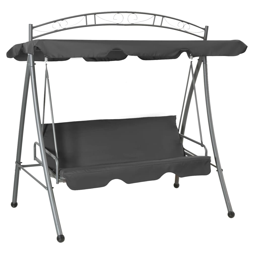 

vidaXL Outdoor Convertible Swing Bench with Canopy Anthracite 78"x47.2"x80.7" Steel